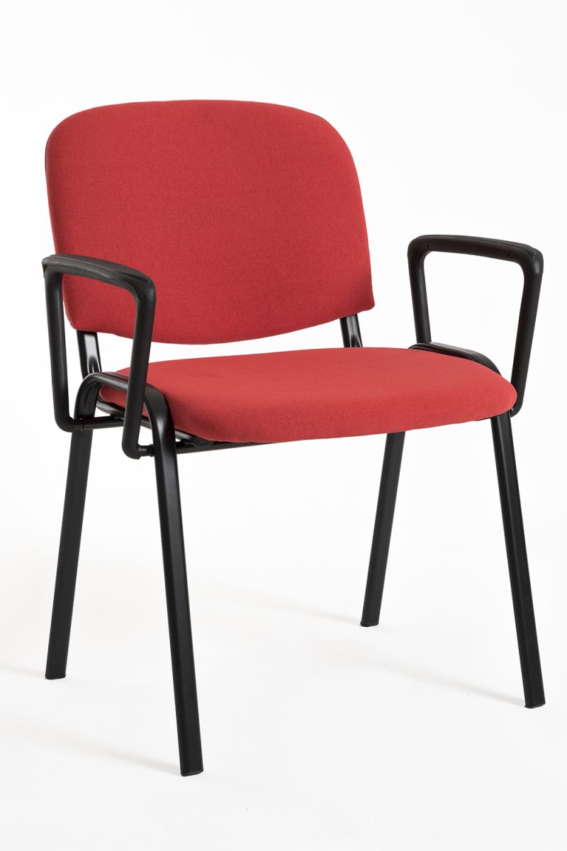 Pack 4 sillas ofis con brazos - rojo