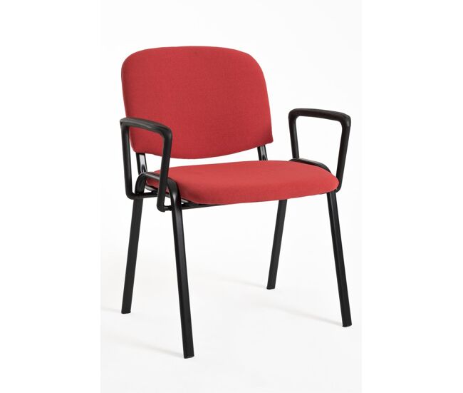 Pack 4 sillas ofis con brazos - rojo