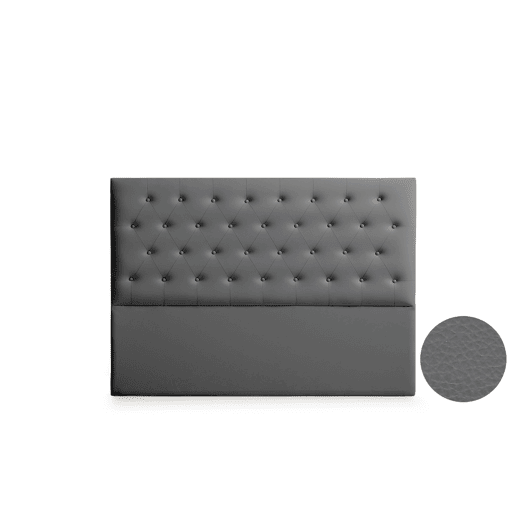 Cabeceira Estofada FERRARA Pele Sintética 90x120x8 cm - CINZA ESCURO - Moonia