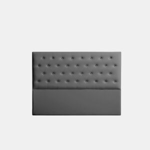 Cabeceira Estofada FERRARA Pele Sintética 170x120x8 cm - CINZA ESCURO - Moonia