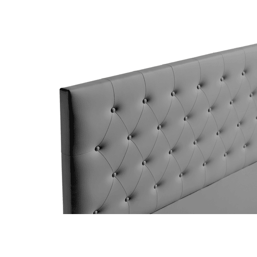 Cabeceira Estofada FERRARA Pele Sintética 115x120x8 cm - CINZA ESCURO - Moonia