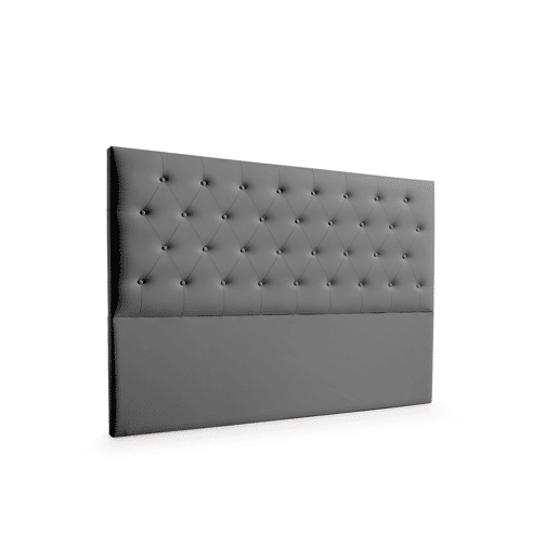 Cabeceira Estofada FERRARA Pele Sintética 160x120x8 cm - CINZA ESCURO - Moonia