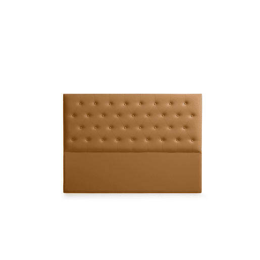 Cabeceira Estofada FERRARA Pele Sintética 145x120x8 cm - Castanho Claro - Moonia
