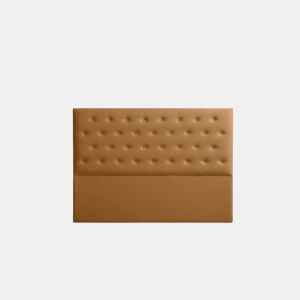 Cabeceira Estofada FERRARA Pele Sintética 145x120x8 cm - Castanho Claro - Moonia