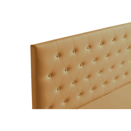 Cabeceira Estofada FERRARA Pele Sintética 145x120x8 cm - Castanho Claro - Moonia