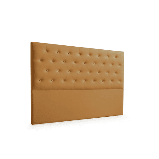 Cabeceira Estofada FERRARA Pele Sintética 145x120x8 cm - Castanho Claro - Moonia