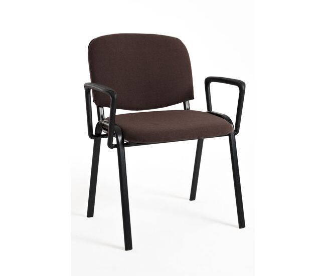 Pack 4 sillas ofis con brazos - marrón