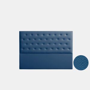Cabeceira Estofada FERRARA Pele Sintética 90x120x8 cm - AZUL ESCURO - Moonia