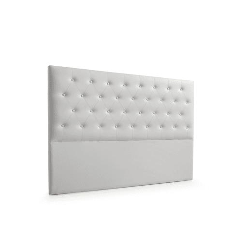 Cabeceira Estofada FERRARA Pele Sintética 130x120x8 cm - CINZA CLARO - Moonia