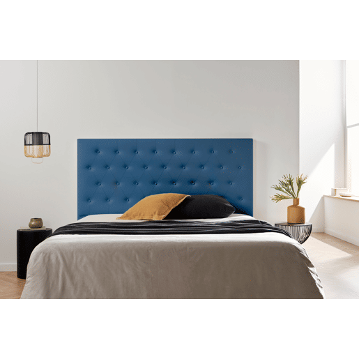 Cabeceira Estofada FERRARA Pele Sintética 100x120x8 cm - AZUL ESCURO - Moonia