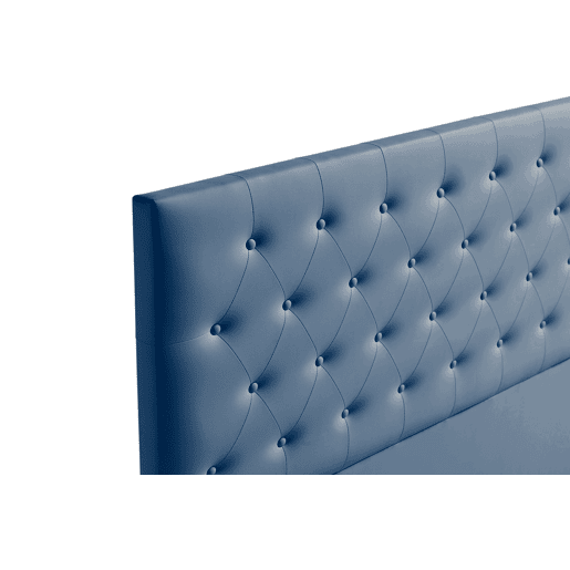 Cabeceira Estofada FERRARA Pele Sintética 115x120x8 cm - AZUL ESCURO - Moonia