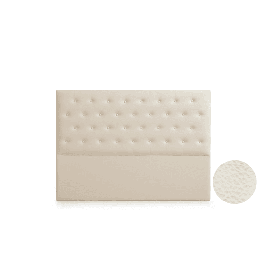 Cabeceira Estofada FERRARA Pele Sintética 130x120x8 cm - Branco escuro - Moonia