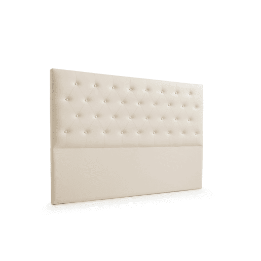 Cabeceira Estofada FERRARA Pele Sintética 130x120x8 cm - Branco escuro - Moonia
