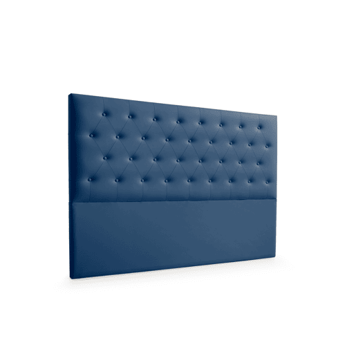 Cabeceira Estofada FERRARA Pele Sintética 145x120x8 cm - AZUL ESCURO - Moonia