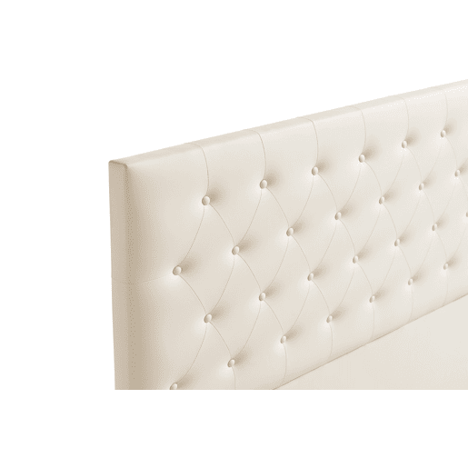 Cabeceira Estofada FERRARA Pele Sintética 210x120x8 cm - Branco escuro - Moonia
