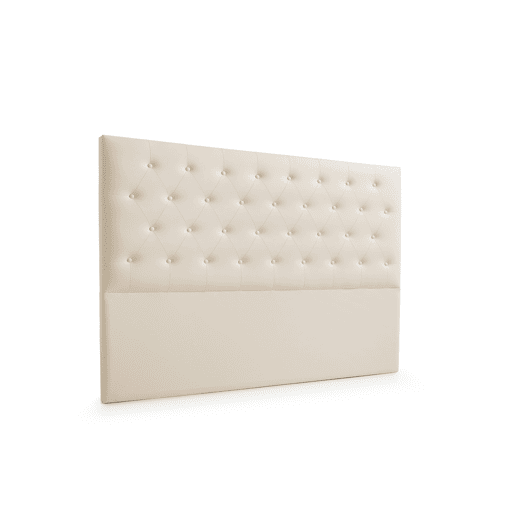 Cabeceira Estofada FERRARA Pele Sintética 210x120x8 cm - Branco escuro - Moonia