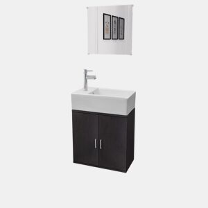vidaXL Móveis casa de banho 3 pcs e conjunto de bacia preto