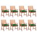 8 Sillas de comedor para jardín de madera con cojines 8 Sillas de comedor para jardín de madera con cojines Verde Oscuro