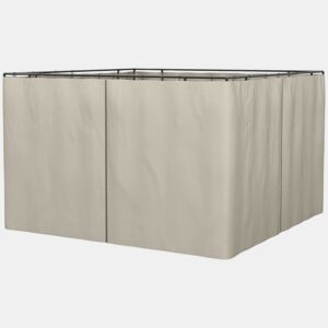 Outsunny 4 Paredes Laterais para Tenda 302x205 cm Laterais para Tenda Universal com Ganchos e Argola em C para Tenda de Jardim Terraço Bege