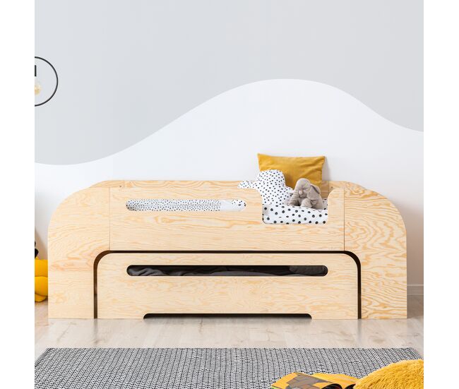 Cama 90x190 entrada por la derecha con somier y cajón thomas madera