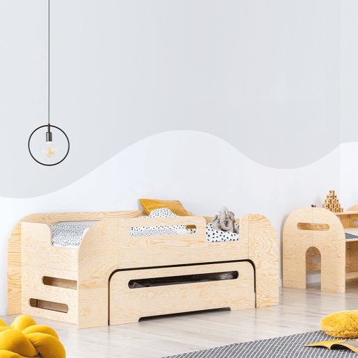 Cama Thomas Bois 90x190 de entrada direita com estrado de molas e gaveta