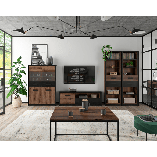 Móvel TV Romane madeira 150 cm com 1 porta e 1 gaveta