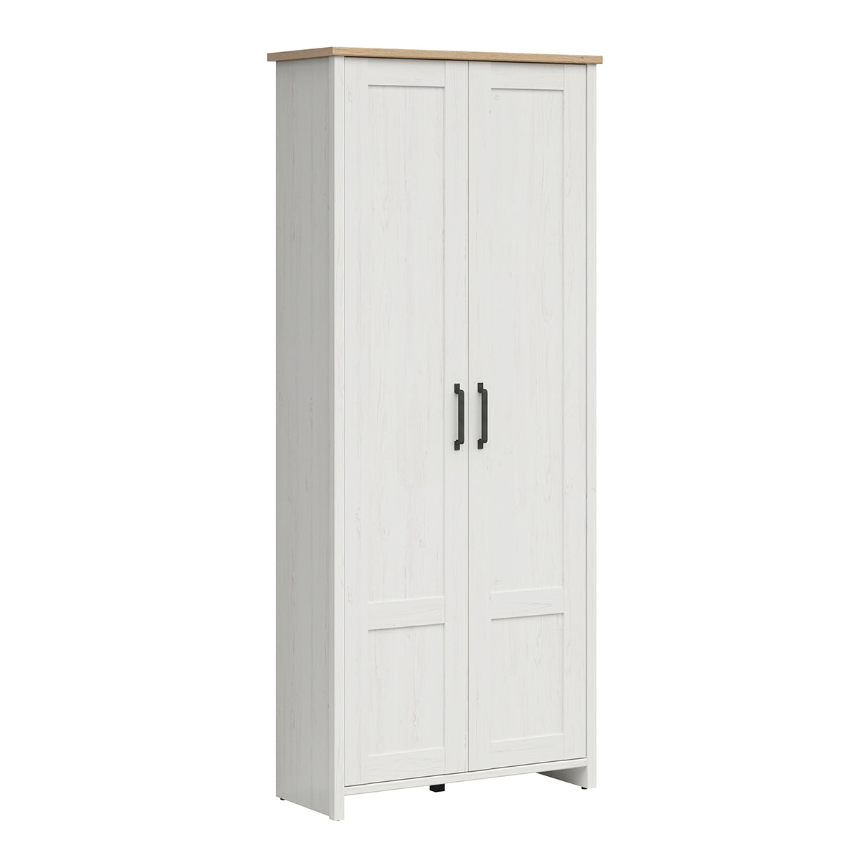 Armario 2 puertas aksel blanco y madera