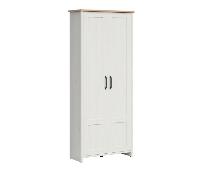 Armario 2 puertas aksel blanco y madera