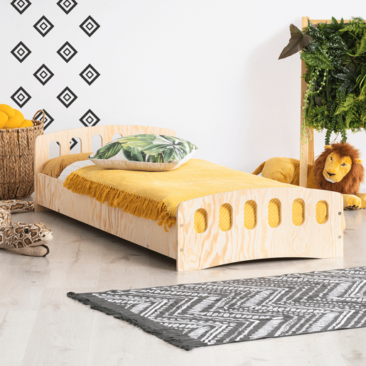 Cama 90x190 estrado de ripas incluído Eléa Bois