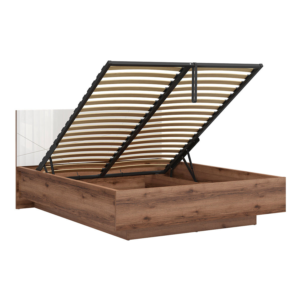 Cama canapé 160x200 con somier incluido sven blanco y madera