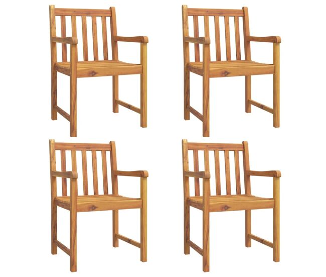 Sillas de jardin 4 unidades madera maciza de acacia 56x55,5x90 cm