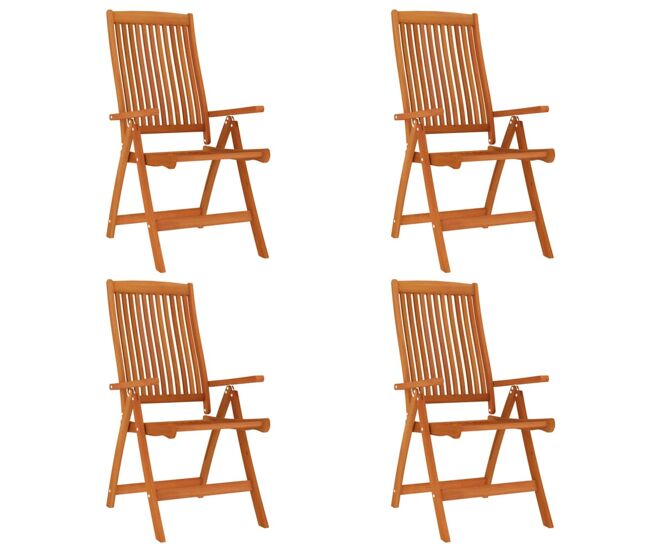 Sillas de jardin plegables 4 unidades madera maciza de eucalipto