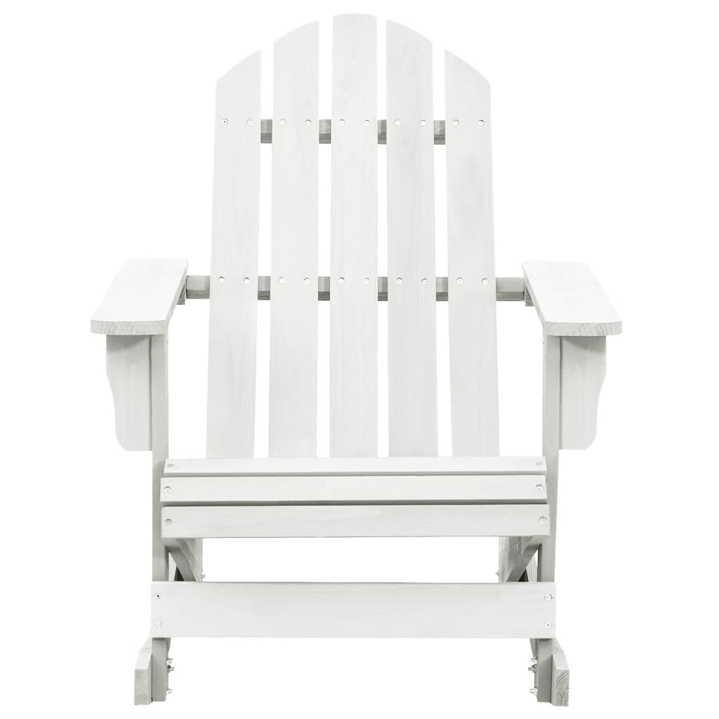 silla mecedora de jardin de madera blanca