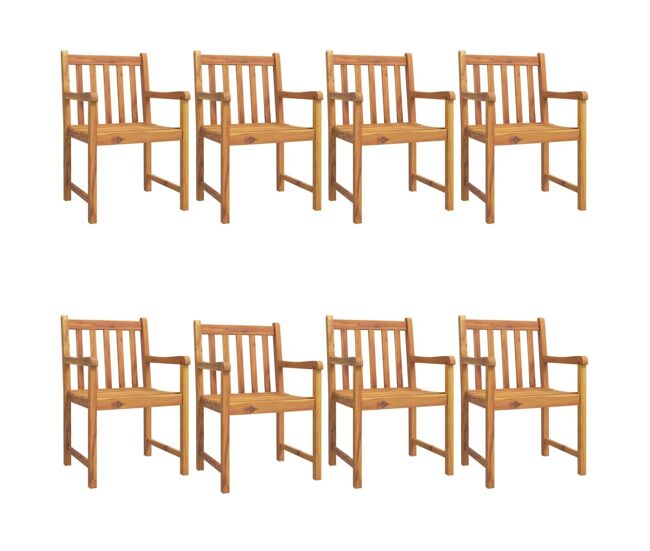 Sillas de jardin 8 unidades madera maciza de acacia 56x55,5x90 cm