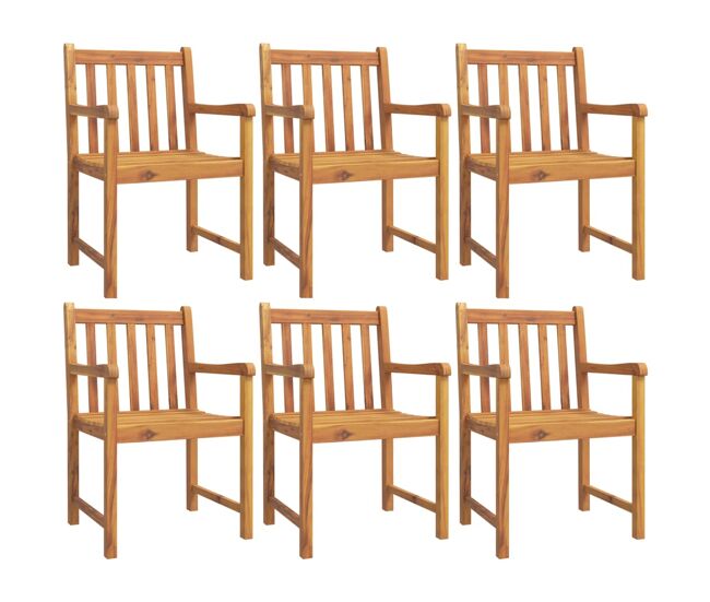 Sillas de jardin 6 unidades madera maciza de acacia 56x55,5x90 cm