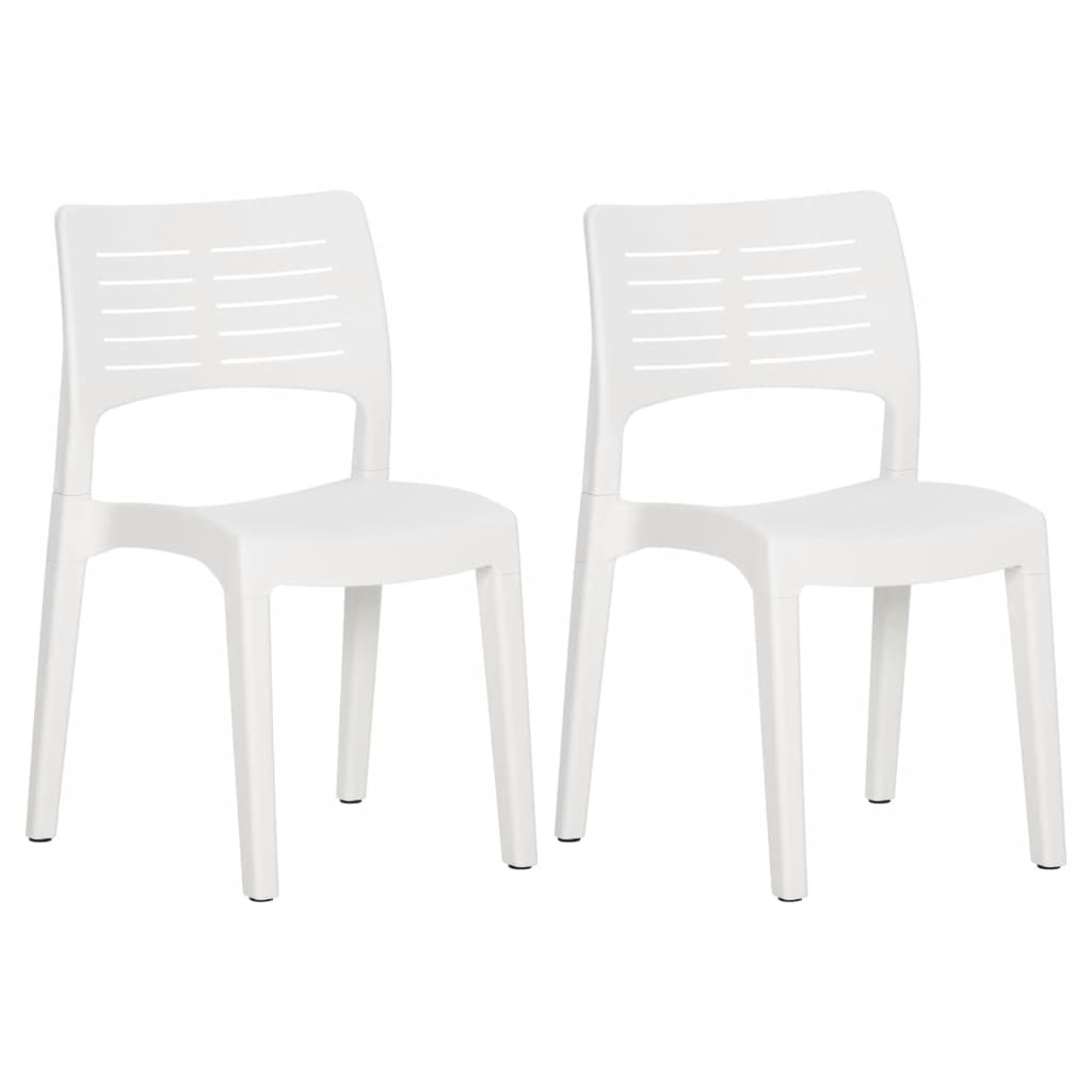 2 Sillas de jardín de polipropileno Blanco