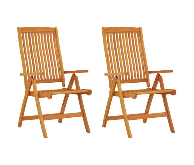 Sillas de jardin plegables 2 unidades madera maciza de eucalipto