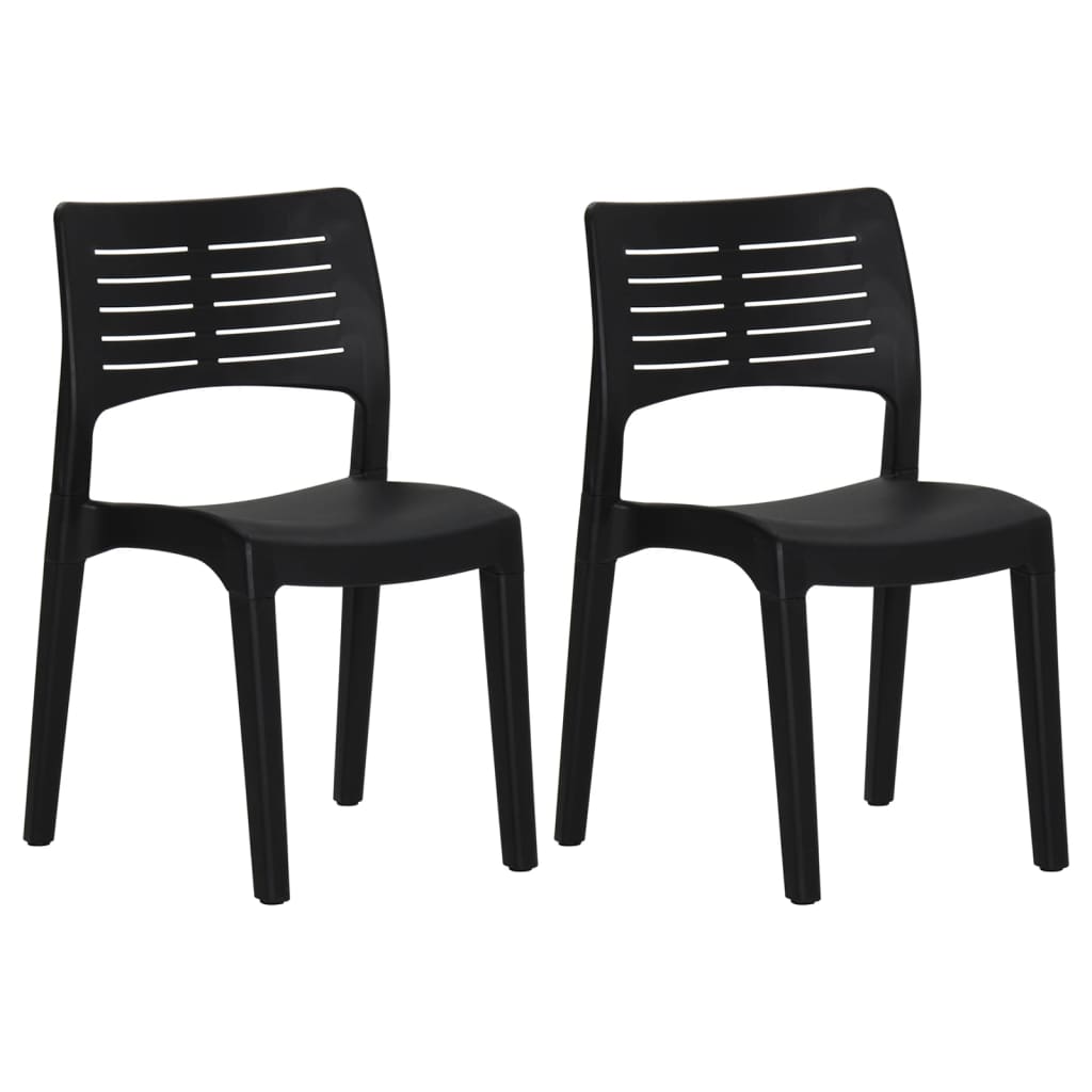 2 Sillas de jardín de polipropileno Antracita