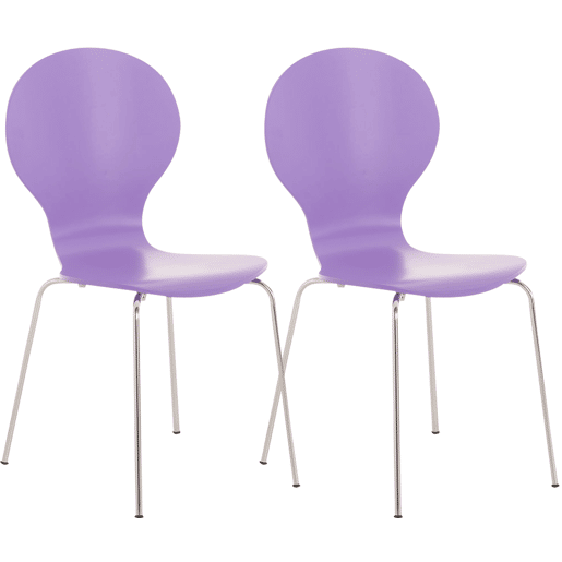 Set De 2 Sillas De Comedor Apilable Diego Madera Lila 45X43X86 cm