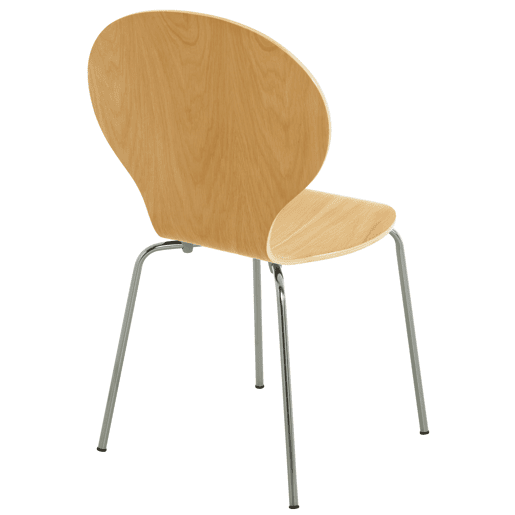 Set De 2 Sillas De Comedor Apilable Diego Madera Natural 45X43X86 cm