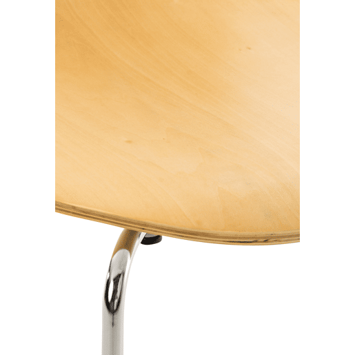 Set De 2 Sillas De Comedor Apilable Diego Madera Natural 45X43X86 cm