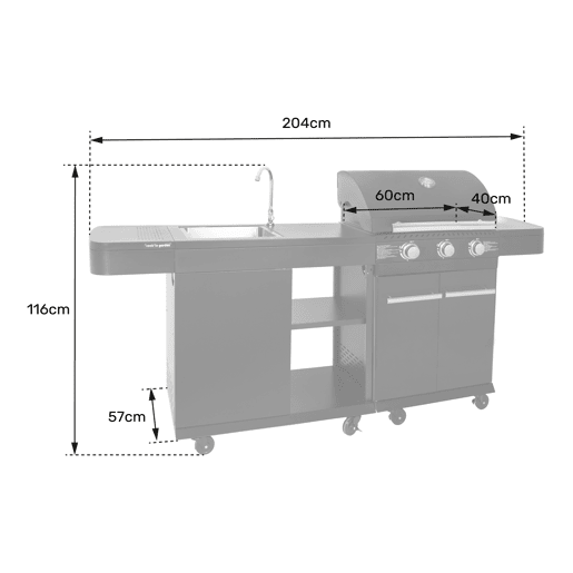 Cook'in Garden - Cocina exterior modular FYRA - 3 quemadores