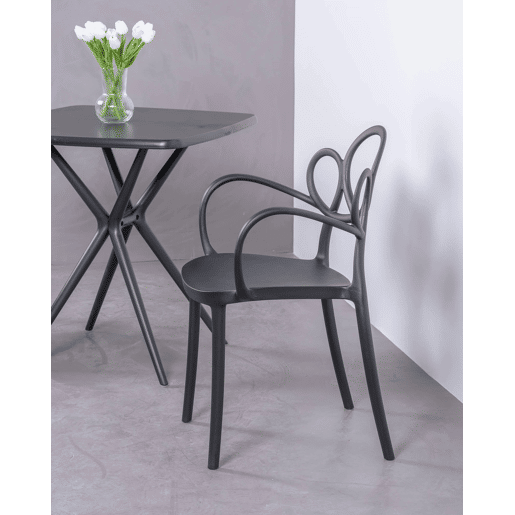 Conjunto de 4 cadeiras de design com braços e mesa para o jardim - Dream