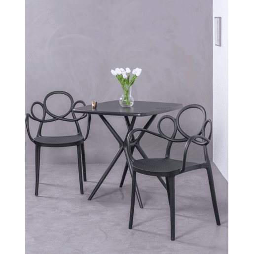 Conjunto de 4 cadeiras de design com braços e mesa para o jardim - Dream