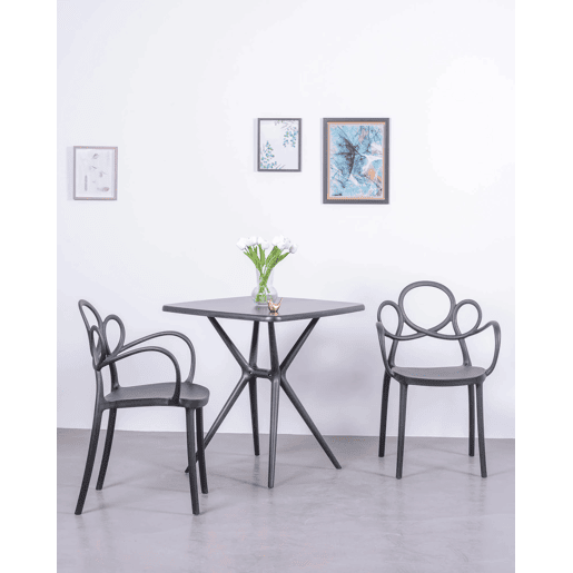 Conjunto de 4 cadeiras de design com braços e mesa para o jardim - Dream
