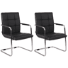 Set de 2 sillas de conferencia Gandia Simil cuero Negro 64X57X89 cm