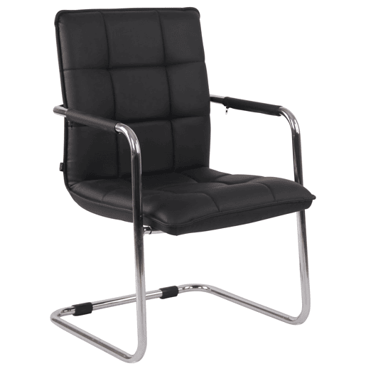 Set de 2 sillas de conferencia Gandia Simil cuero Negro 64X57X89 cm