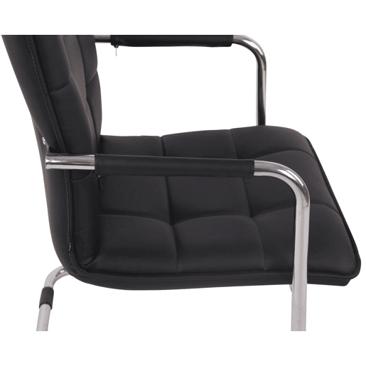 Set de 2 sillas de conferencia Gandia Simil cuero Negro 64X57X89 cm