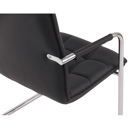 Set de 2 sillas de conferencia Gandia Simil cuero Negro 64X57X89 cm
