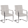 Set de 2 sillas de conferencia Gandia Simil cuero Blanco 64X57X89 cm